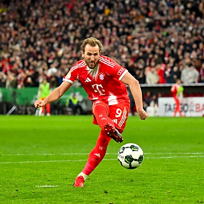Bayern Munich’s Harry Kane explains his penalty technique for match winner against RB Leipzig in DFB-Pokal
