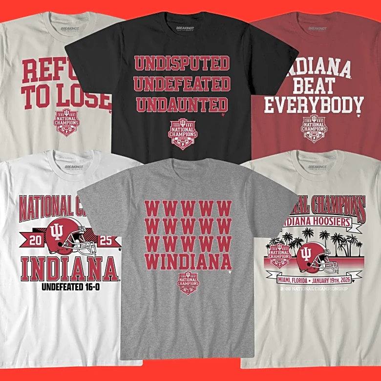 Shop Indiana Hoosiers football national championship merch on BreakingT