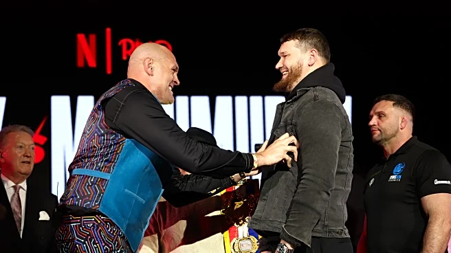 Face off! Tyson Fury stares down Arslanbek Makhmudov ahead of April 11 boxing comeback