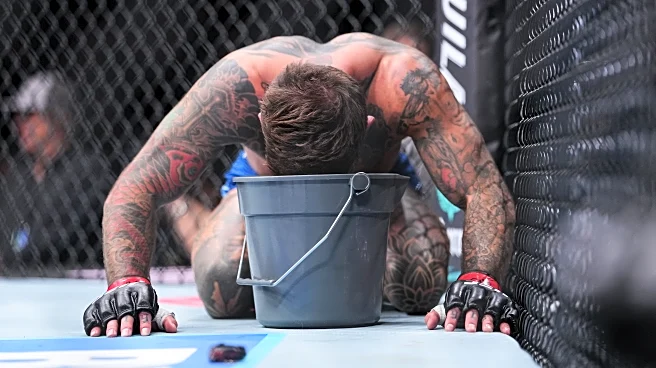 Video: Cody Garbrant vomits in bucket after nasty low blows, stills wins because no one knows MMA rules | UFC 326