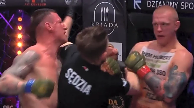 Missed Fists: Referee accidentally gets cracked by stray punches