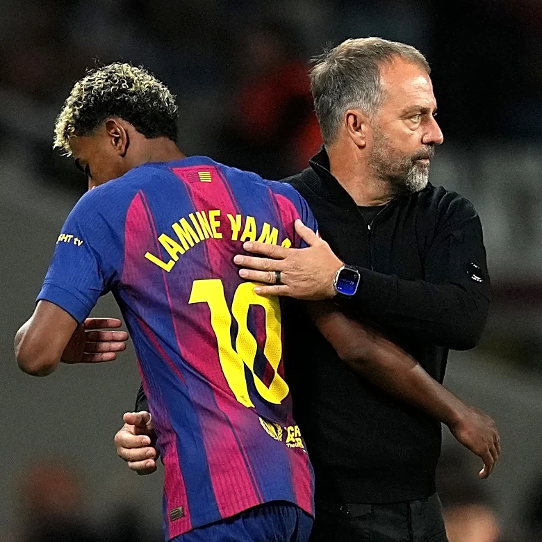 ‘He was a bit upset’ – Hansi Flick talks Lamine Yamal, Gerard Martin red card and injuries after Barcelona beat Atletico