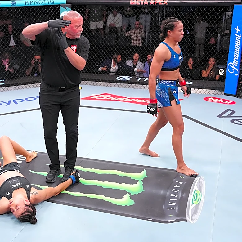 ‘She faked passing out’: Pros react to controversial Dione Barbosa soccer kick of Melissa Gatto at UFC Vegas 115