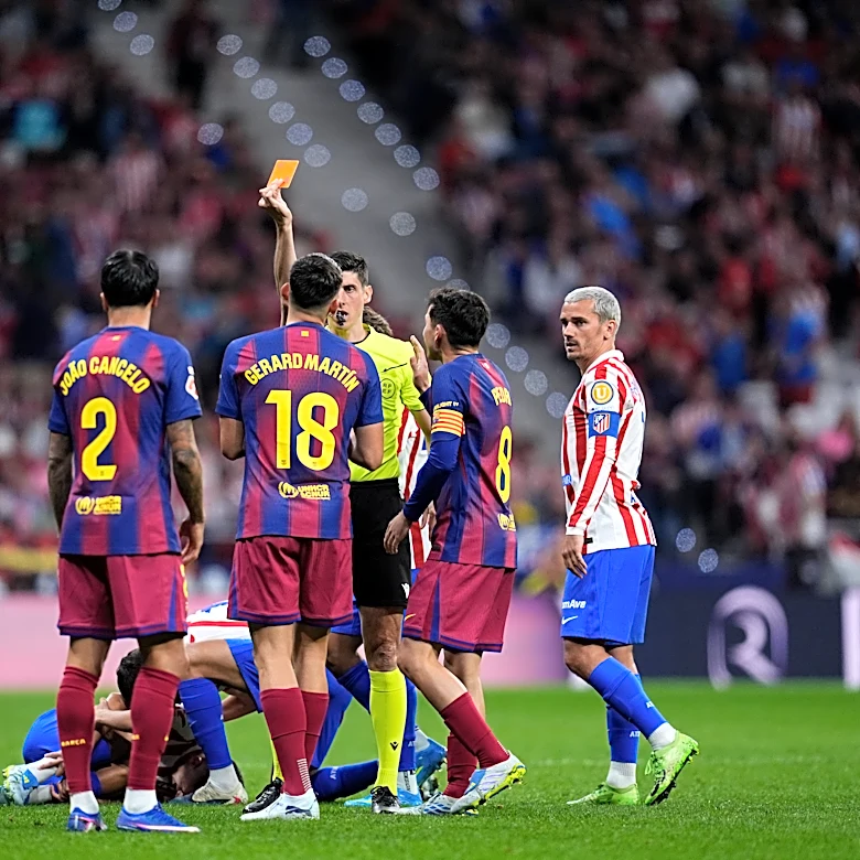VAR audio of decision to overturn Gerard Martin’s red card for Barcelona vs Atletico released