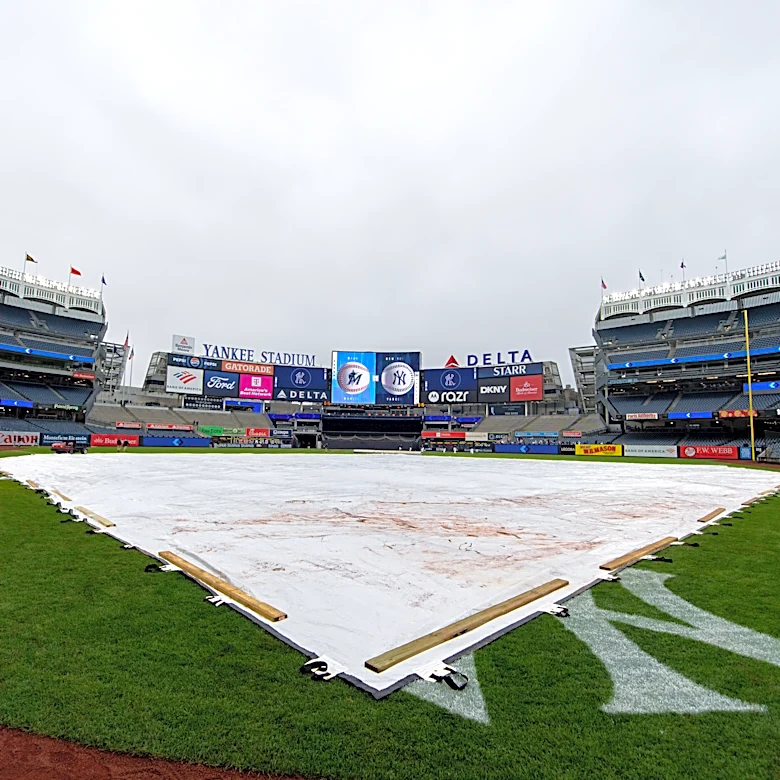 Yankees, Marlins start in rain delay on Sunday afternoon