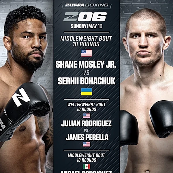 Shane Mosley Jr. vs Serhii Bohachuk headlines Zuffa Boxing 6 on May 10 in Las Vegas