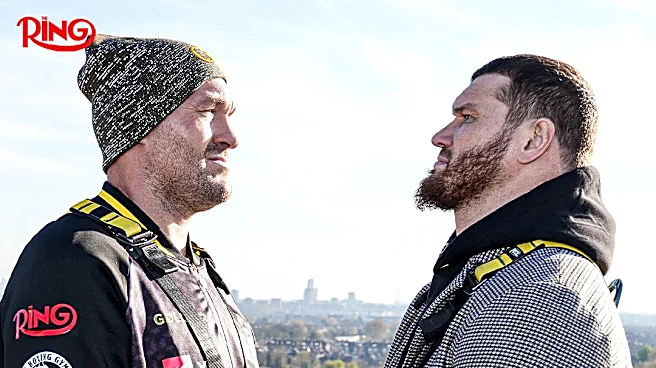 Face off! Tyson Fury stares down, blows a kiss to Arslanbek Makhmudov from top of Tottenham Hotspur Stadium (Video)