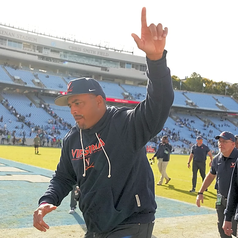 UVA football head coach Tony Elliott signs contract extension through 2030
