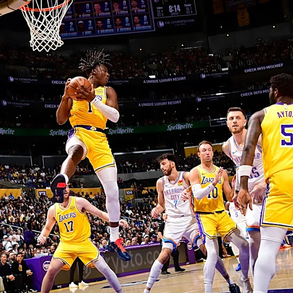 The Lakers’ young shooting star showed flashes of potential vs. Thunder