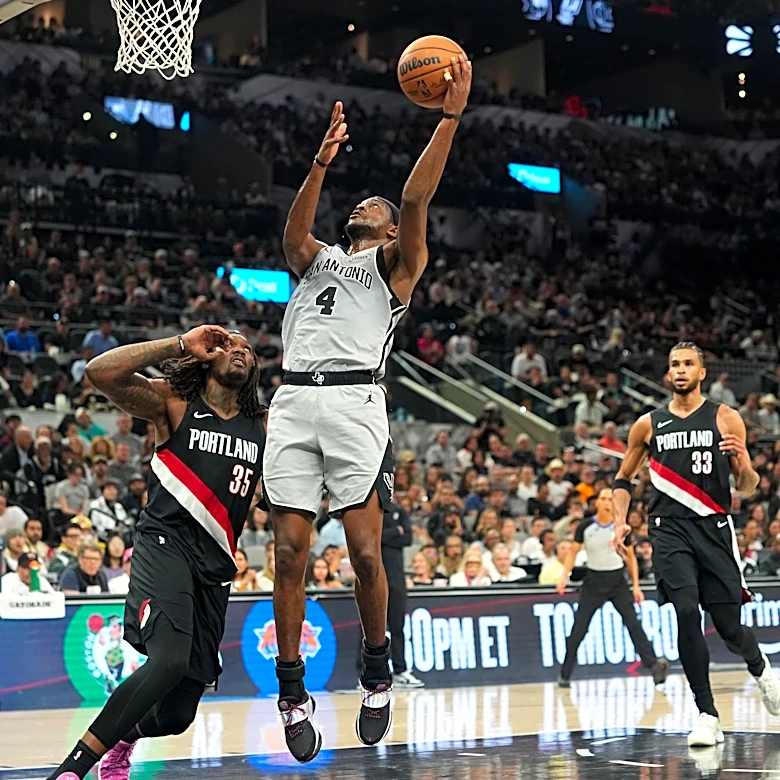 Highlights: Shorthanded Spurs handle Blazers behind six double-figure scorers