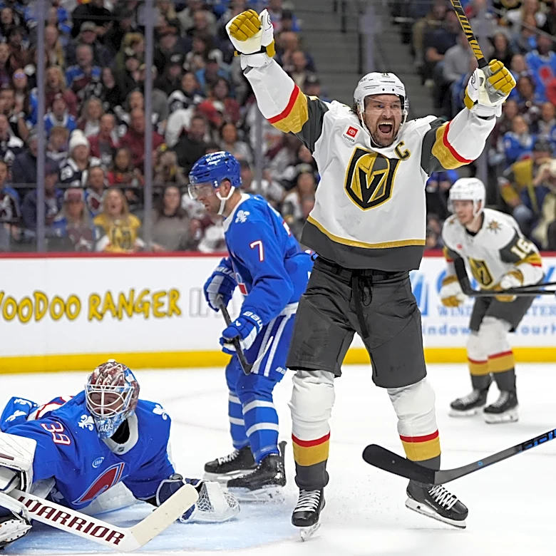 Recap: Golden Knights beat Avs 3-2 in OT; Bednar struck by stray puck