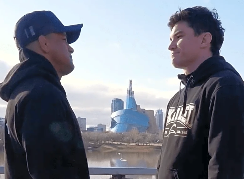 Face off! Gilbert Burns meets Mike Malott in least enthusiastic staredown of all time | UFC Winnipeg