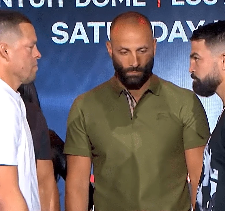 Nate Diaz and Mike Perry face off for the first time at MVP MMA press conference