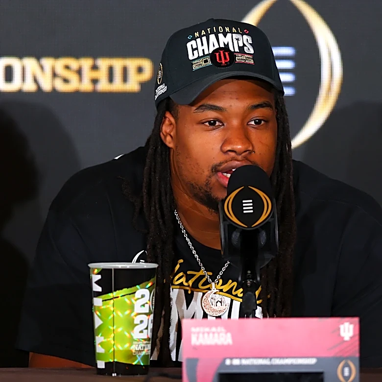 Saints DL Coach Bo Davis Meets With Indiana EDGE Mikail Kamara