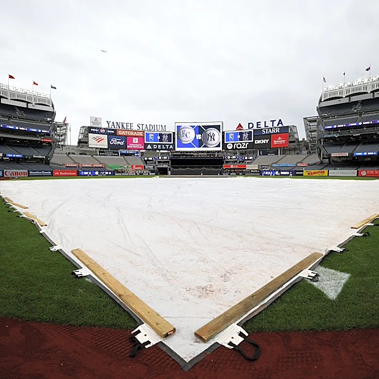 Yankees, Royals in rain delay for Sunday series finale