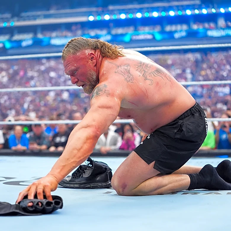 Former UFC champion, WWE star Brock Lesnar retires after losing at Wrestlemania 42