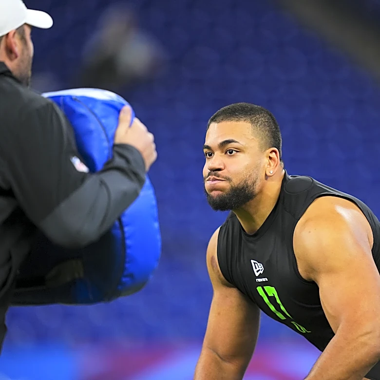 The 49ers have selected an offensive tackle with their final pick in the NFL Draft