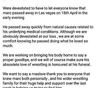 Wrestling fan who went missing at WrestleMania 42 has been found dead