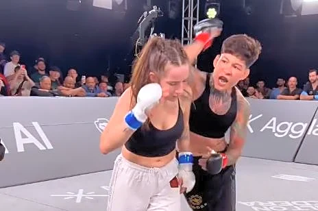 Karate Combat video: Larissa Pacheco scores knockout with skull-smashing elbow