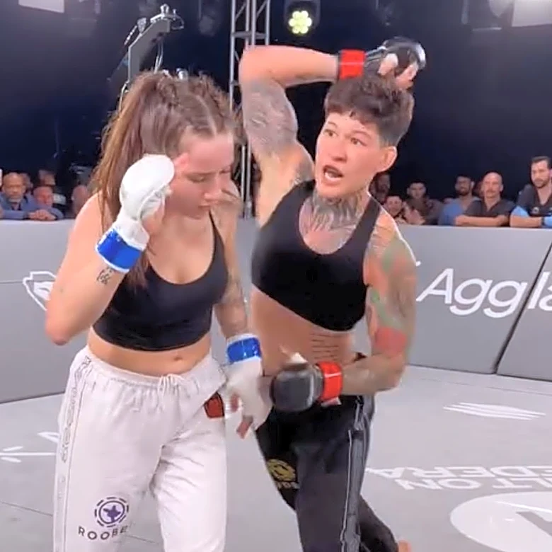 Highlights! Former PFL champ Larissa Pachecho brutally clobbers Julia Stasiuk | Karate Combat 61