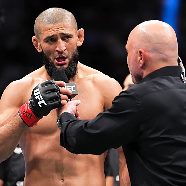 Khamzat Chimaev scoffs at Sean Strickland’s threats ahead of UFC 328: ‘If he wanted [a real war], he would be dead already’