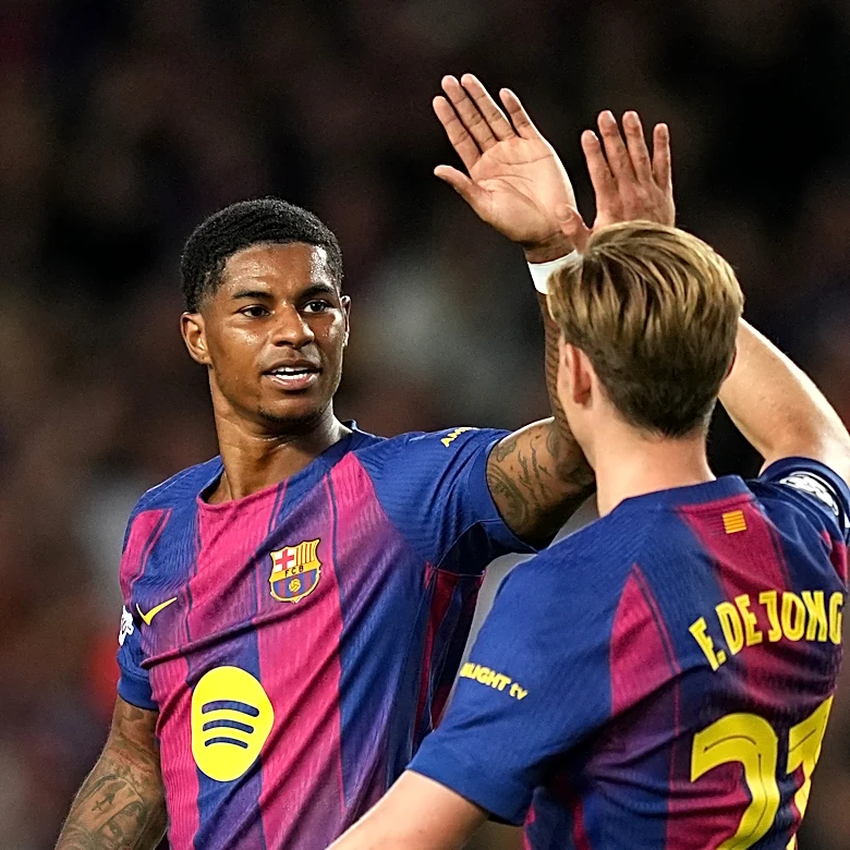 ‘He adds a lot to our game’ – Frenkie de Jong hails Marcus Rashford’s ‘big impact’ at Barcelona