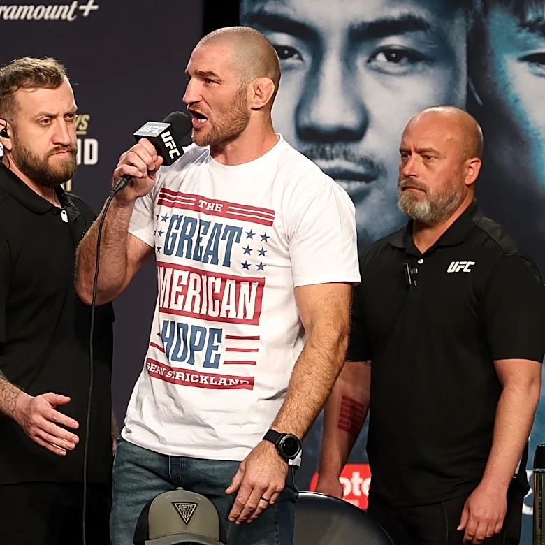 Sean Strickland reacts to ‘coward’ Khamzat Chimaev kicking him before UFC 328