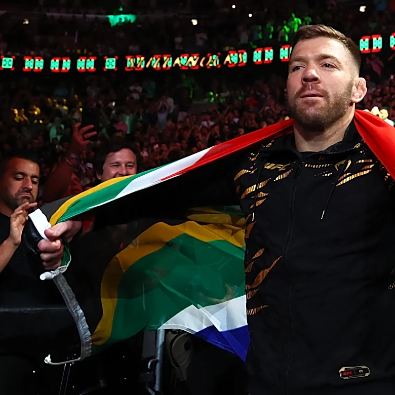 Dricus du Plessis celebrates Sean Strickland beating Khamzat Chimaev:  ‘I guess this makes me world champion again’