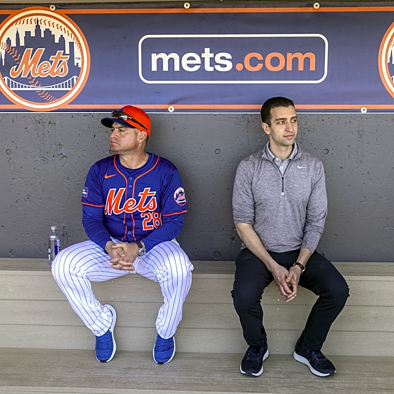 Mets’ president of baseball operations David Stearns speaks to media