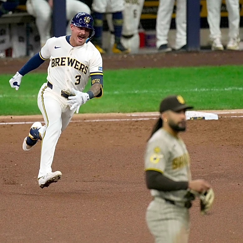 Joey Ortiz helps power Brewers offense to series opening win against Padres