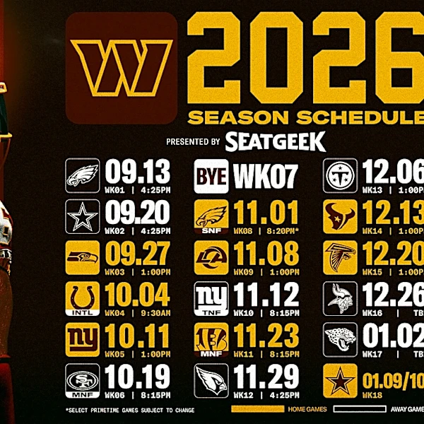 Commanders schedule release: Instant reaction to Washington 2026 slate