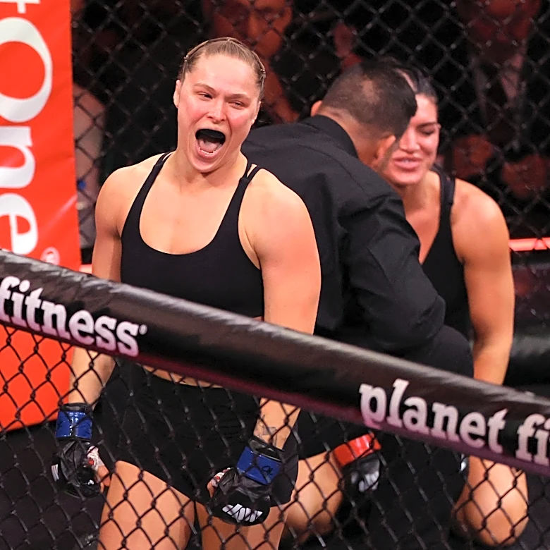 Ronda Rousey needs just 17 seconds to tap out Gina Carano with signature armbar submission