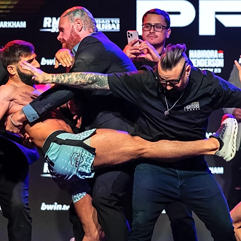 PFL has its own Khamzat — and he just started a knock-down, drag-out brawl at PFL Brussels weigh ins (Video)