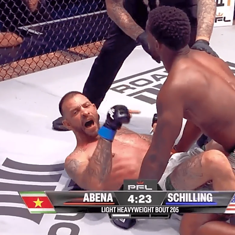 PFL Brussels video: Joe Schilling furiously quits fight after headbutt foul