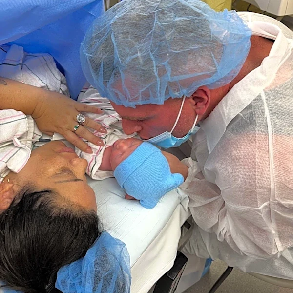 Pat McAfee’s badass wife & their new son Midas are doing well after emergency c-section