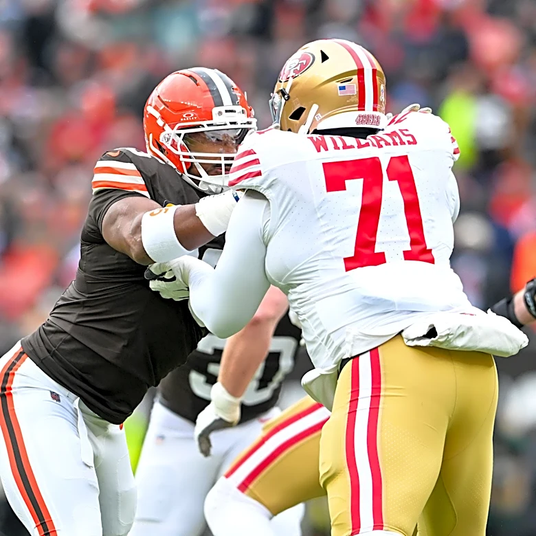 49ers’ Trent Williams on Myles Garrett: ‘He has no weaknesses’