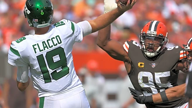 Joe Flacco reacts to the Myles Garrett trade