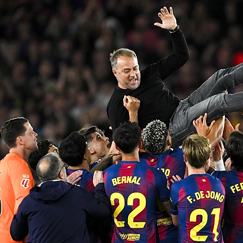 Hansi Flick named La Liga Coach of the Year after Barcelona crowned champions