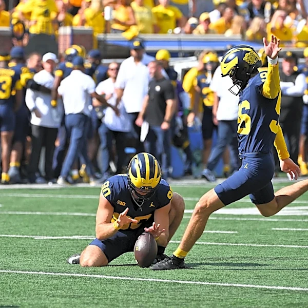 Report: Former Michigan K Dominic Zvada leading New York Giants kicking competition