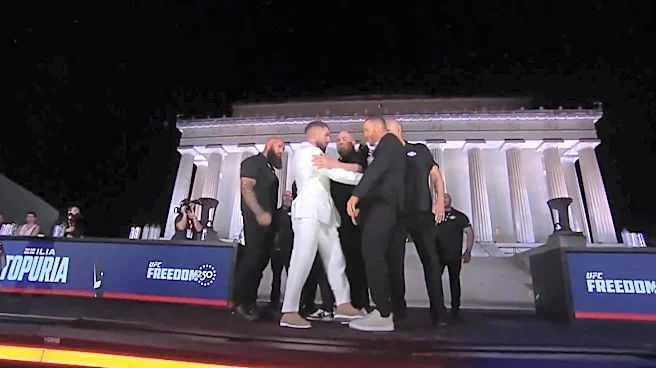 Video! Surreal staredown at Lincoln Memorial spoiled after Ilia Topuria gets physical with Justin Gaethje | UFC White House