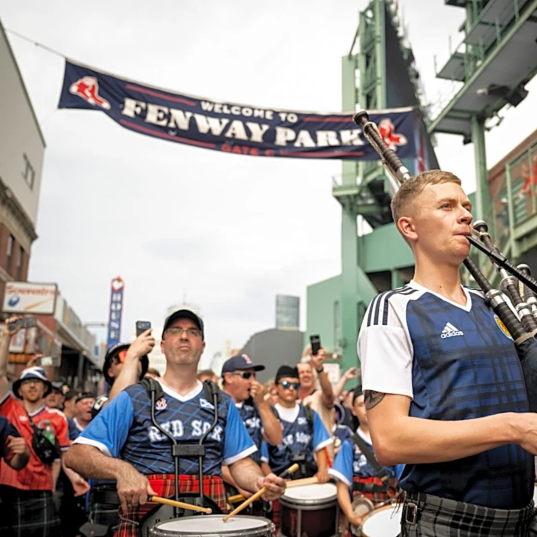 Scottish football fans took over Fenway Park last night