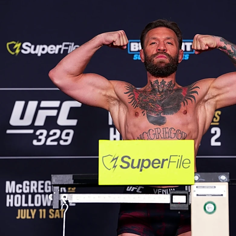 UFC 329 weigh-in results: Conor McGregor makes weight for 1st fight since 2021