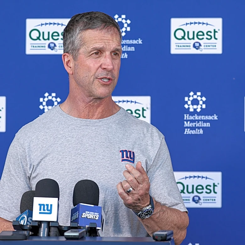 Giants coach John Harbaugh has learned not to ‘blow things out of proportion’