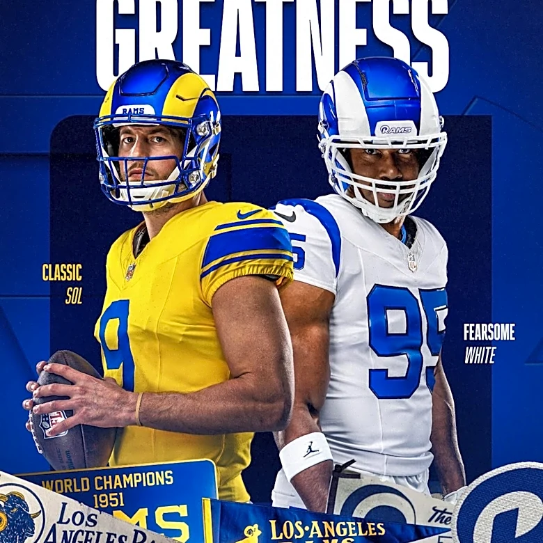 Rams unveil “Fearsome White” and “Classic Sol” alternate uniforms