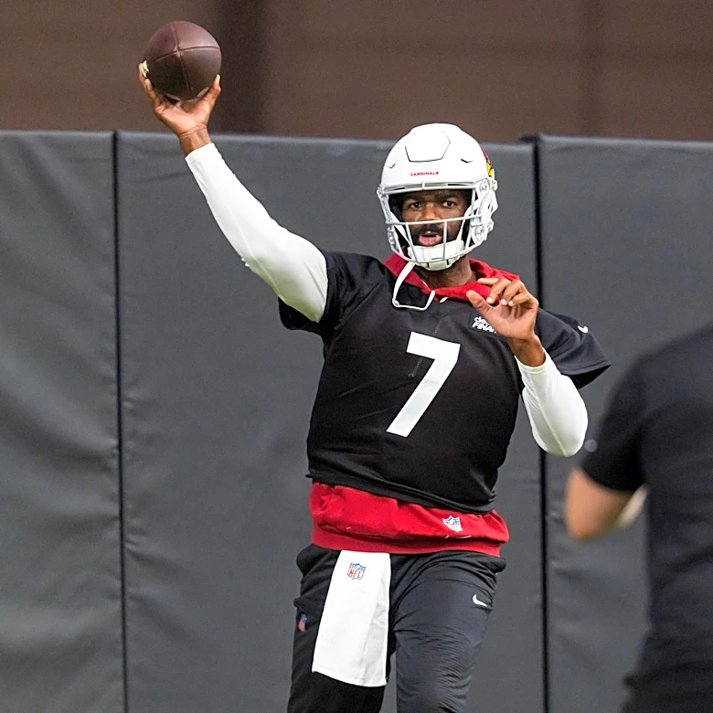 Cardinals QB Jacoby Brissett at training camp. Is he working or watching?