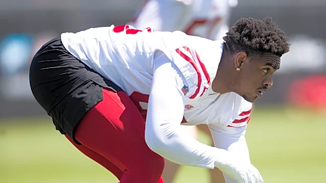 49ers rookie Romello Height leaves practice on a cart with cramps