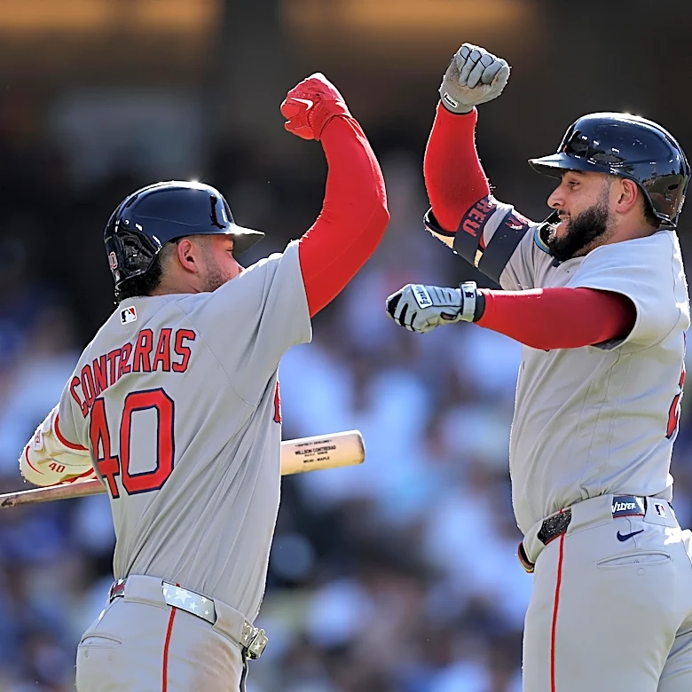 Red Sox blast four home runs as they complete sweep of Dodgers