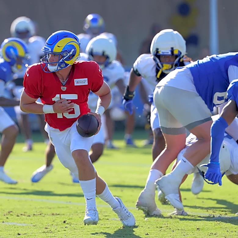 What Ty Simpson is being criticized for in training camp