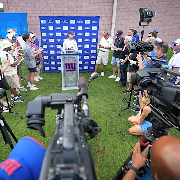 NY Giants not in West Virginia, or the Taj Mahal, as they resume practice