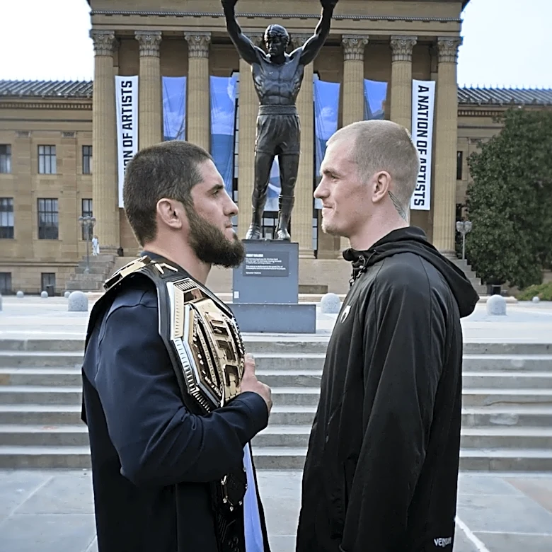 Video: Islam Makhachev faces off with Ian Machado Garry for first time ahead of UFC 330